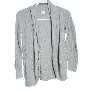 A New Day Light Gray Open-Front Cardigan Soft Knit Cocoon Large Minimal Neutral